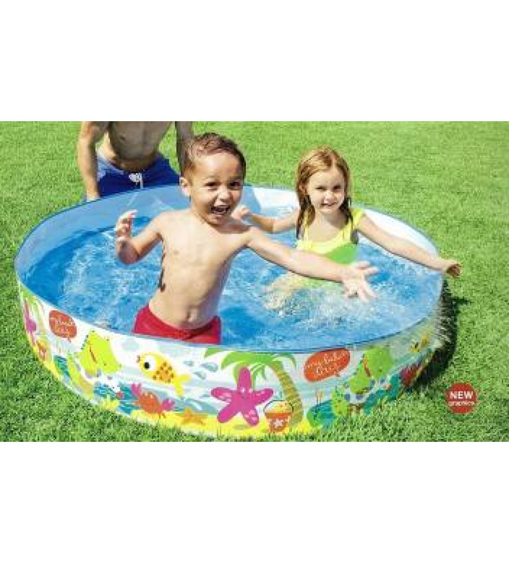 Alpyog Round Rubber Plastic Small Size Swimming Pool For Children, Diameter 5 Feet  (Multicolor)