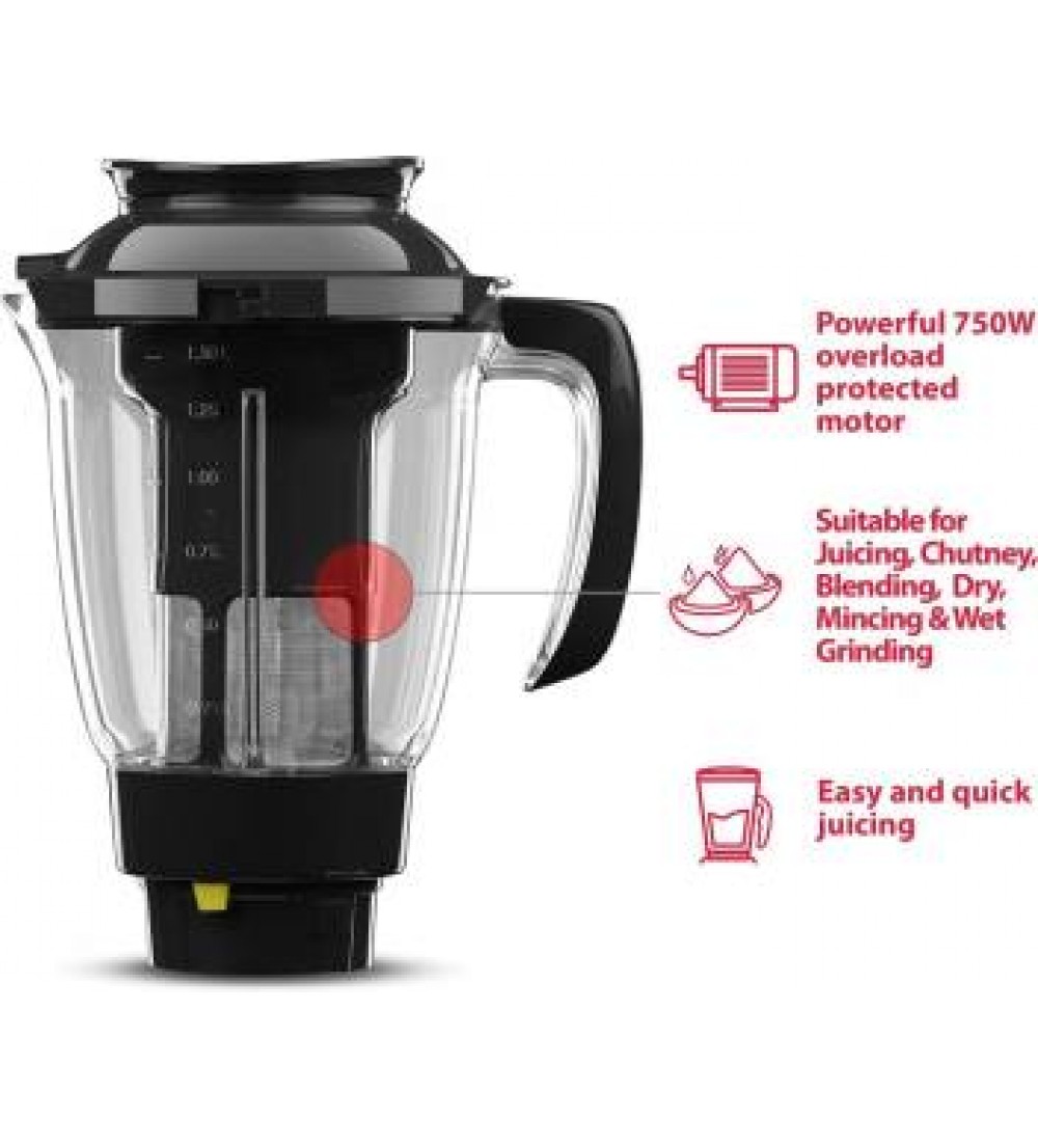 Butterfly Rapid 4 Jar 750 watts 750 W Juicer Mixer Grinder  (Black, 4 Jars)