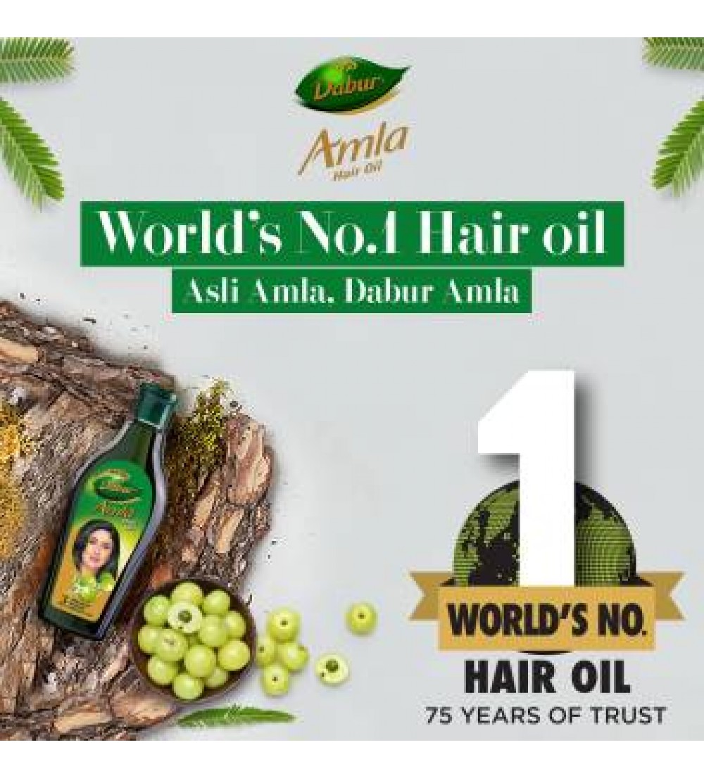 Dabur Amla Hair Oil for Long, Healthy and Strong Hair, 450 ml (Pack of 2) Hair Oil  (900 ml)