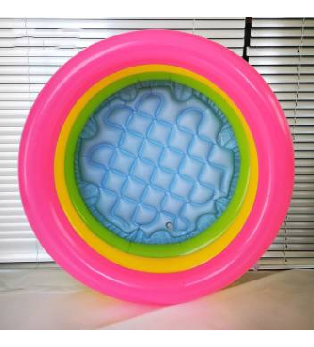 Ferons Portable inflatable 3 ft Multicolor ring bath tub Child tub  (Multicolor)