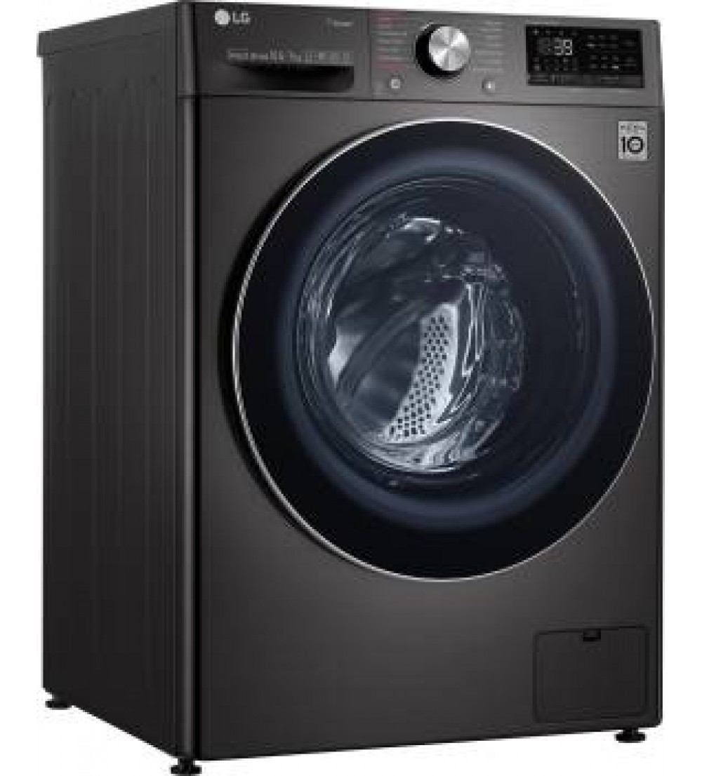 LG 10.5/7 kg Inverter Wi-Fi with with Allergy care Washer with Dryer with In-built Heater Black  (FHD1057STB)