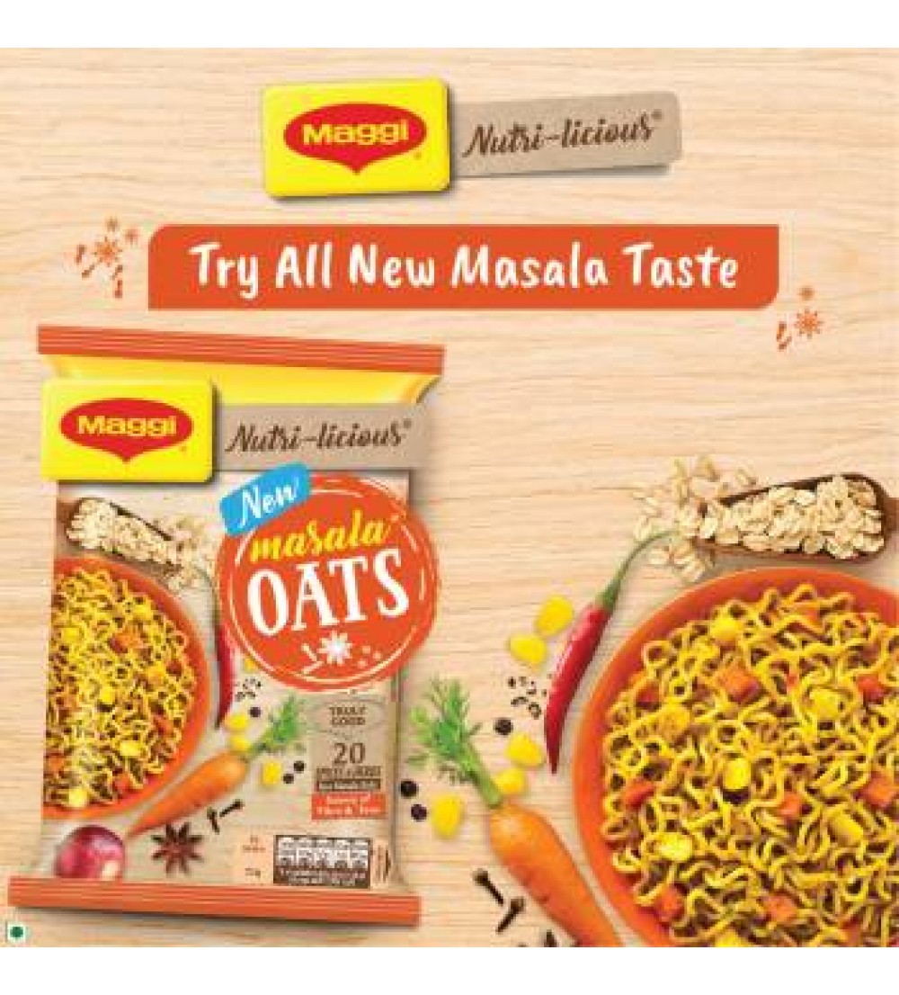 Maggi Nutri-licious Oats Masala Instant Noodles Vegetarian  (72.5 g)