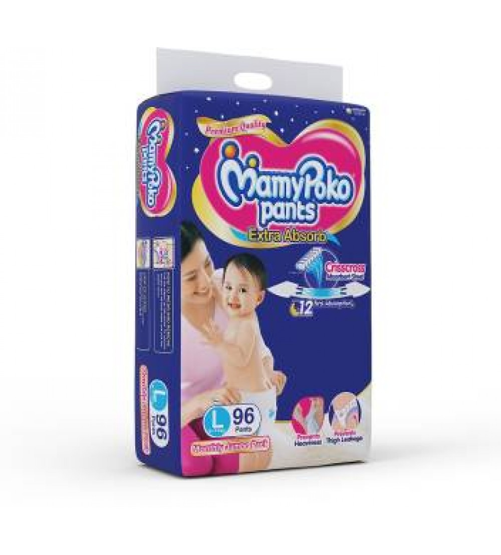 MamyPoko Pants Extra Absorb Diapers - L  (96 Pieces)