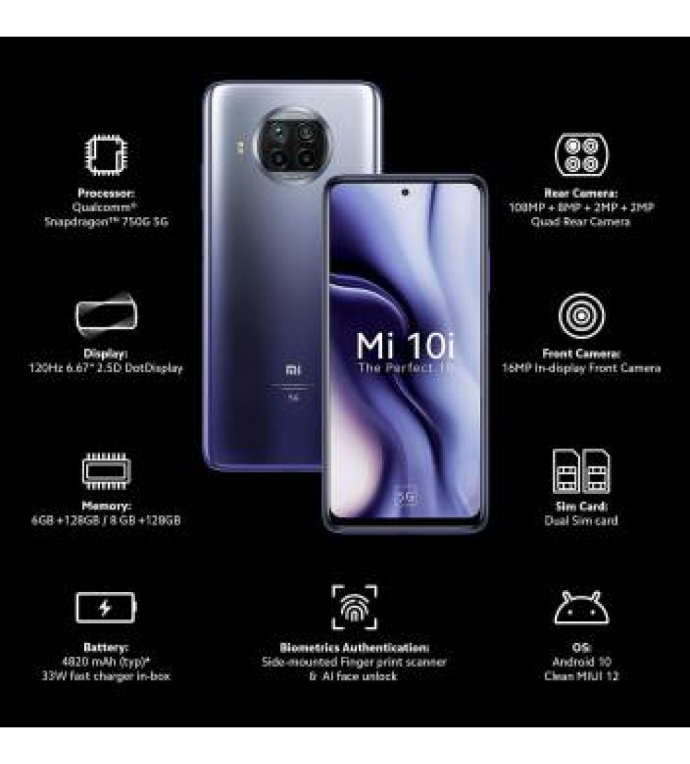 Mi 10i (Atlantic Blue, 64 GB)  (6 GB RAM)