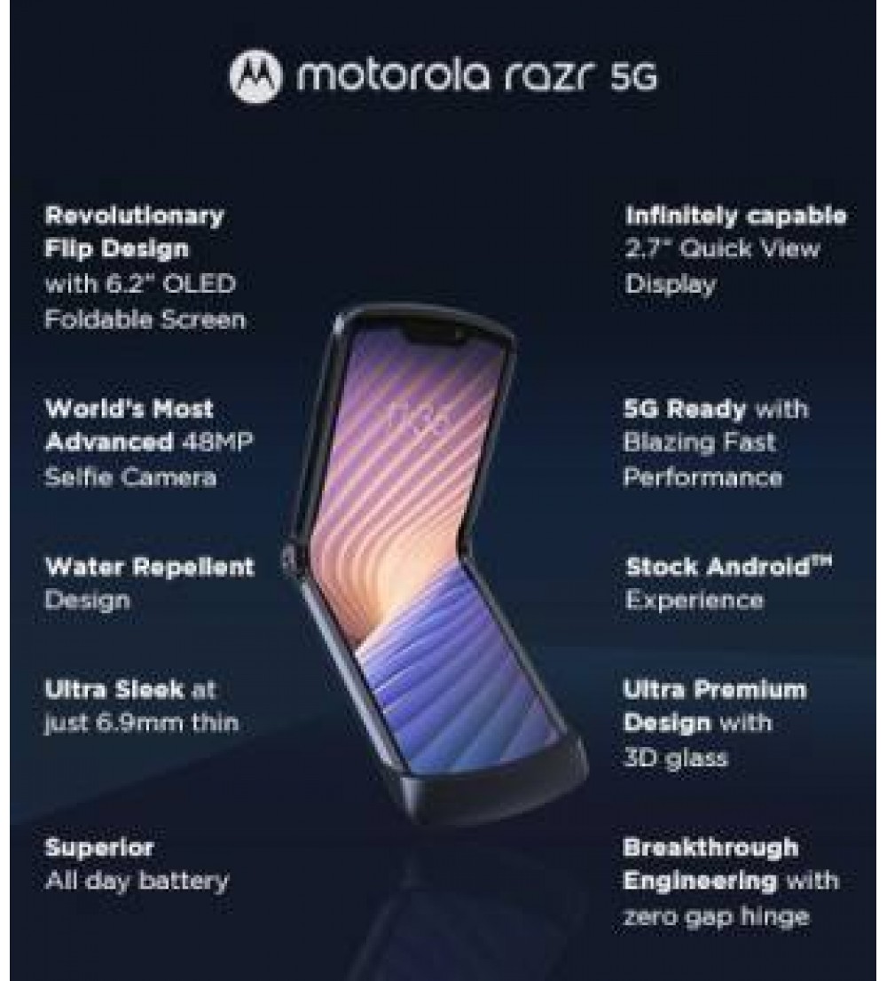 Motorola Razr 5G (Polished Graphite, 256 GB)  (8 GB RAM)