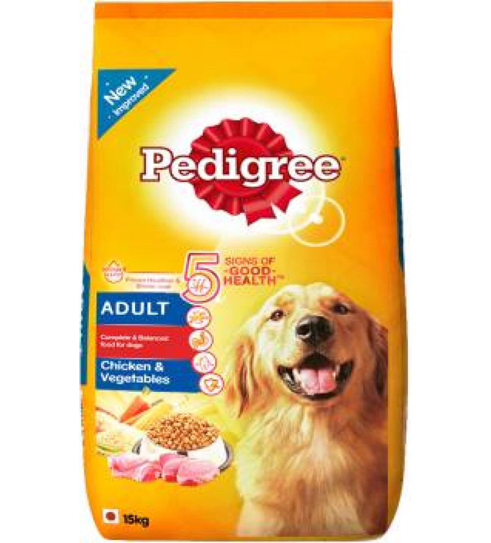 Pedigree Adult Chicken, Vegetable 15 kg Dry Adult Dog Food