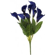 Shrih Latex Calla Foam Bouquet Blue, Green Lily Artificial Flower  (54 inch, Pack of 1)