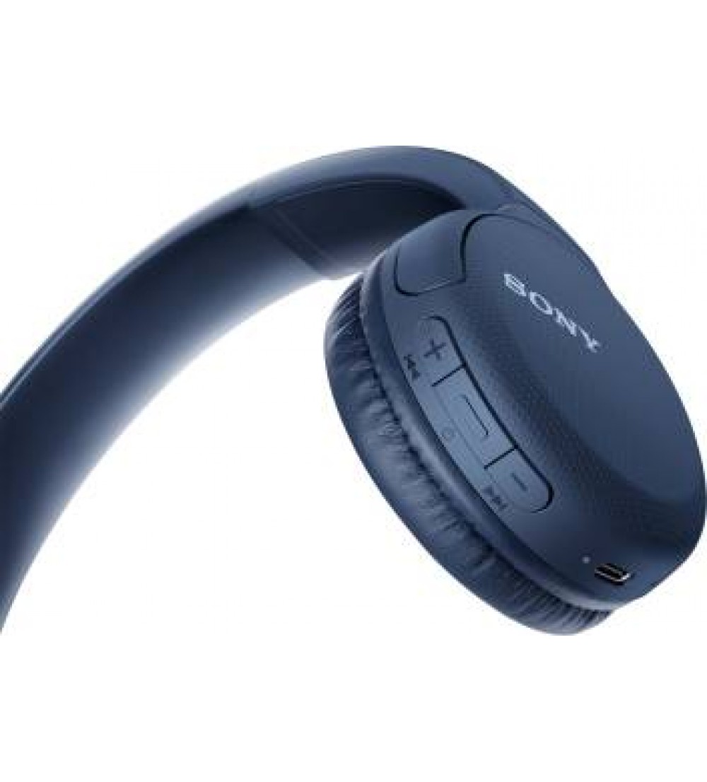 Sony WH-CH510 Google Assistant enabled Bluetooth Headset  (Blue, On the Ear)