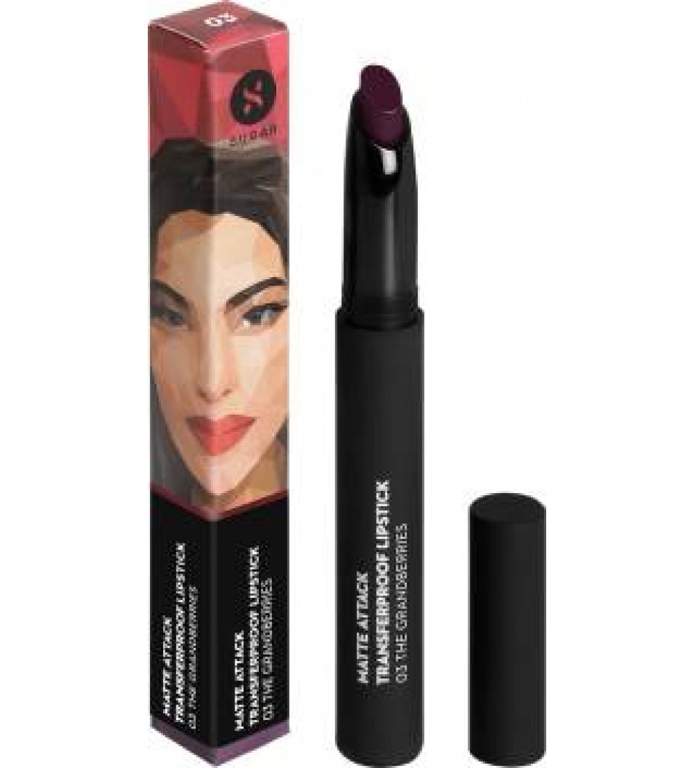 Sugar Cosmetics Matte Attack Transferproof Lipstick - 03 The Grandberries (Dark Berry)  (Matte Attack Transferproof Lipstick, 2 g)