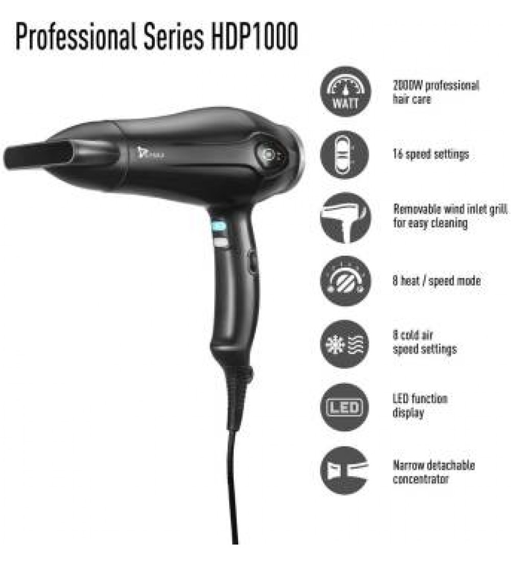 Syska Professional Series HDP 1000 Hair Dryer (Black) HDP 1000 Hair Dryer  (2000 W, Black)