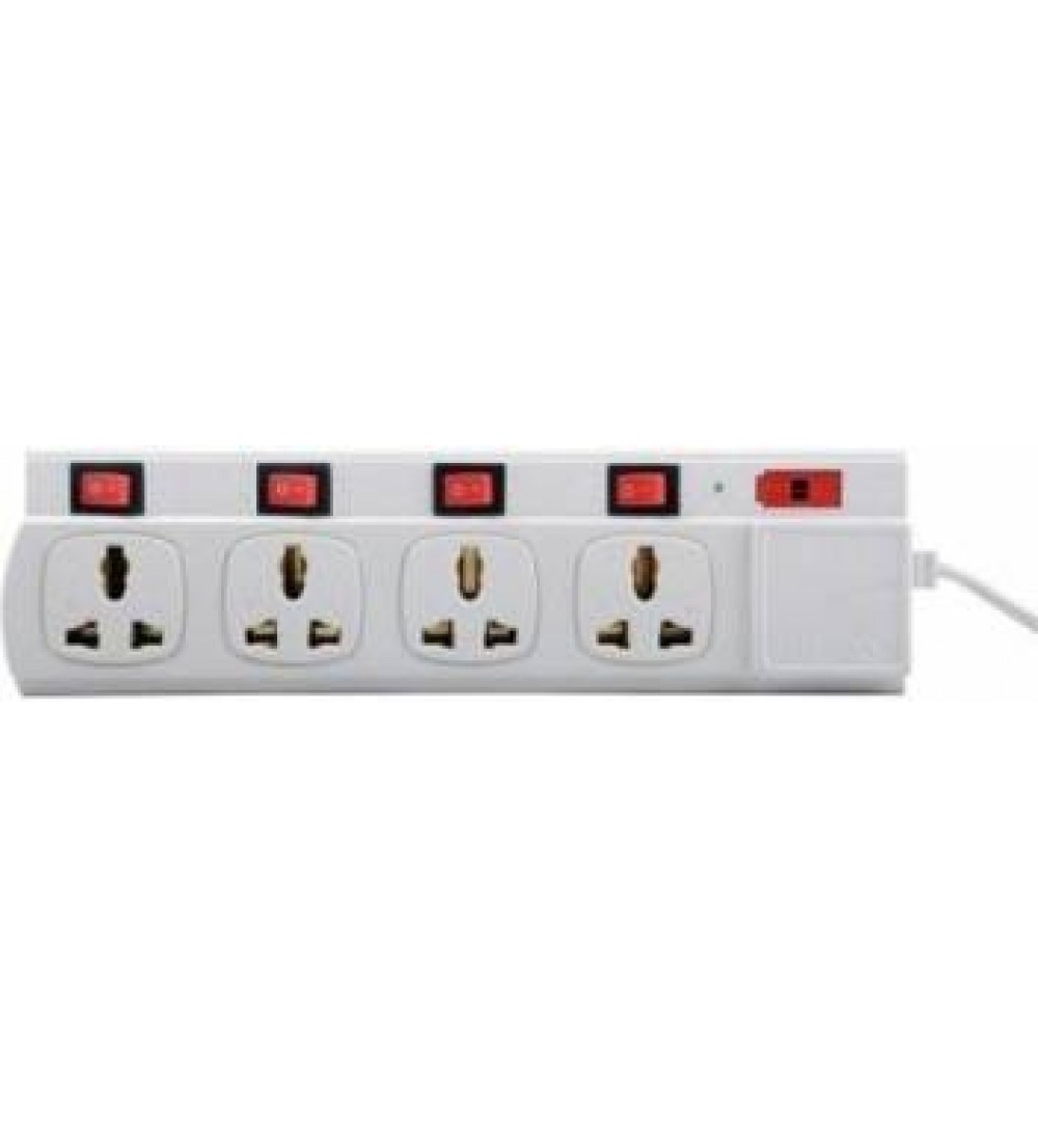 Telsa Tesa Electric TE-000TE00117 White 4+4 Long wire Extension Board 4 Socket Extension Boards  (White)