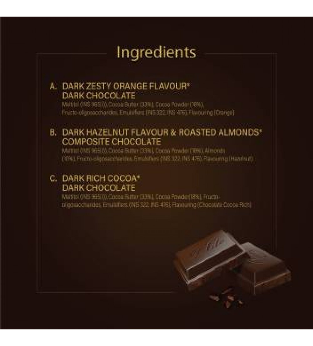 Sugar Free D'lite The Dark Collection Assorted Gift Pack Chocolate Bars  (3 x 40 g)