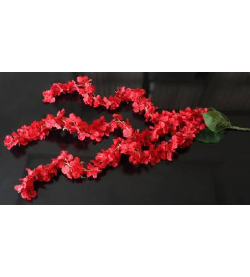 Tied Ribbons Silk Wisteria Flower Hanging String for Wall, Door, Swing, Mirrors, Outdoor Wedding Decoration Red Lily Artificial Flower  (42 inch, Pack of 10)