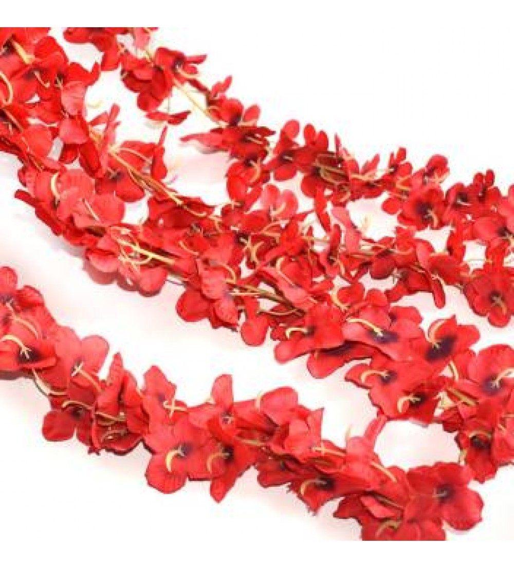 Tied Ribbons Silk Wisteria Flower Hanging String for Wall, Door, Swing, Mirrors, Outdoor Wedding Decoration Red Lily Artificial Flower  (42 inch, Pack of 10)