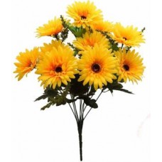Zahuu Decorative Artificial Sunflower Flower Bunches Yellow Sunflower Artificial Flower  (18 inch, Pack of 10)