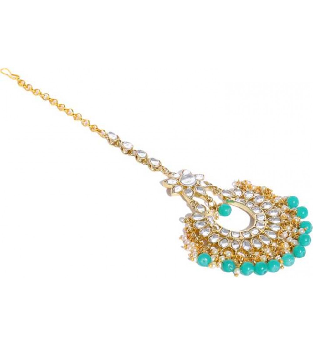 Zaveri Pearls  Zinc Jewel Set  (Gold, Turquoise)