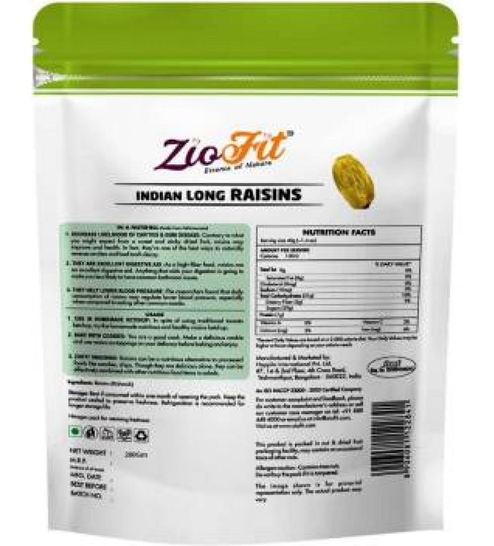 Ziofit Indian Long Raisins  (Buy 1 Get 1 (200g Each) Free)  (200 g)