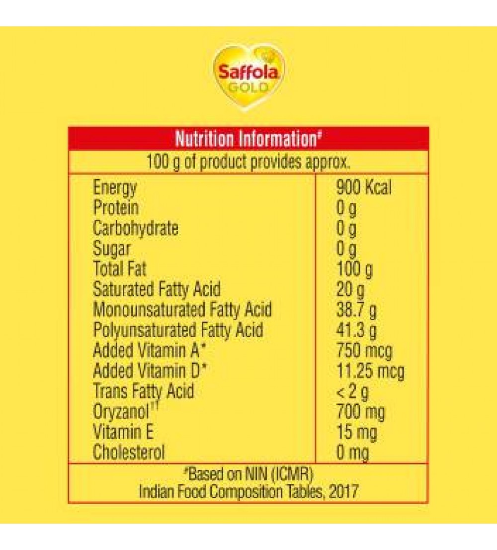 Saffola Gold Pro Healthy Lifestyle Blended Oil Can  (2 L)